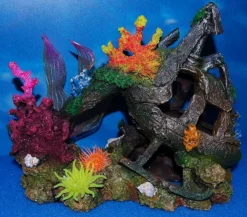 Large Helicopter Crash Aquarium Ornament