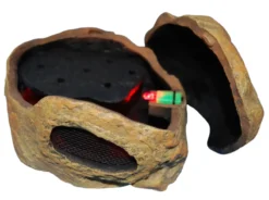 Natural Look Reptile Rock Den With Window And Light 20cm