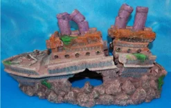 Large Cruise Ship Aquarium Resin Ornament 40cm