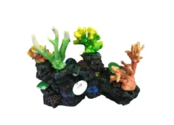 Coloured Coral On Rocks Aquarium Resin Ornament 34cm