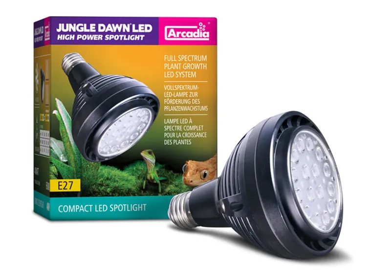 Jungle Dawn LED Spot Lamp - 9W E27 Screw Fitting By Arcadia 1 Jungle Dawn LED Spot Lamp - 9W E27 Screw Fitting By Arcadia